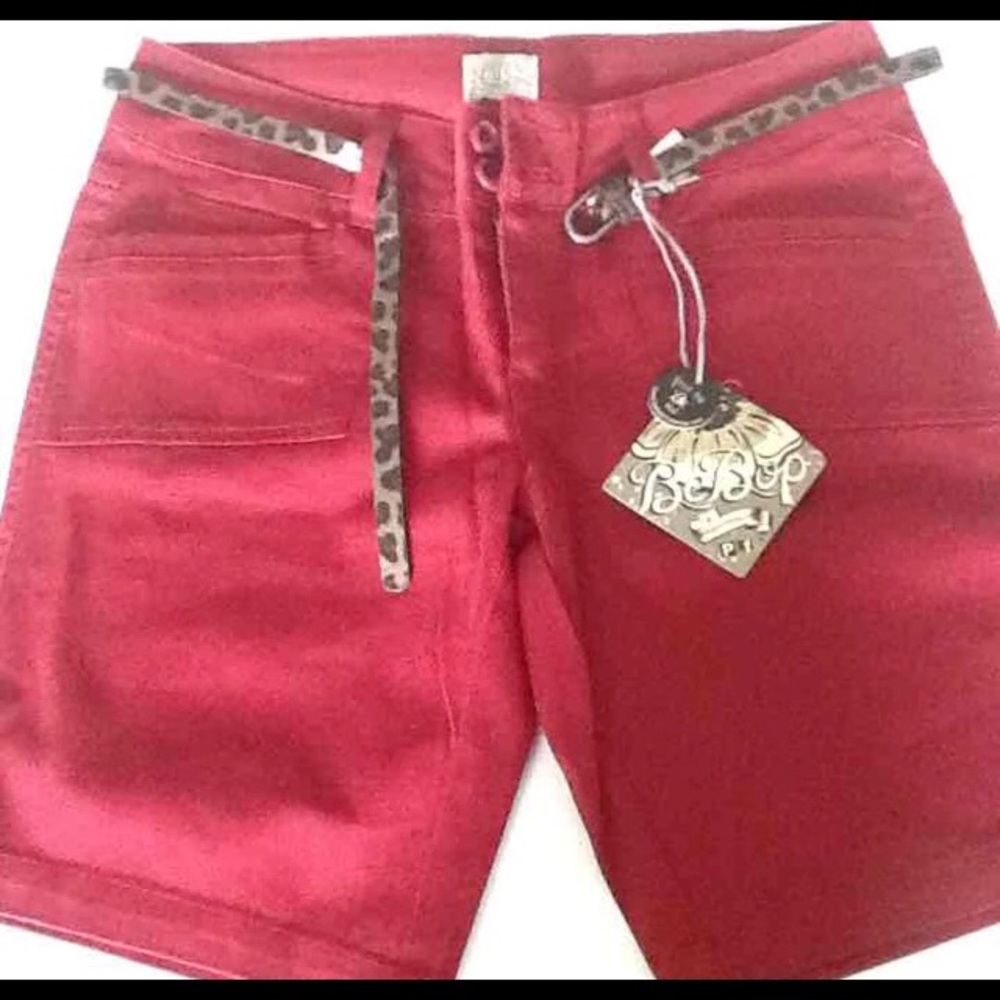 Belted 5 pocket shorts